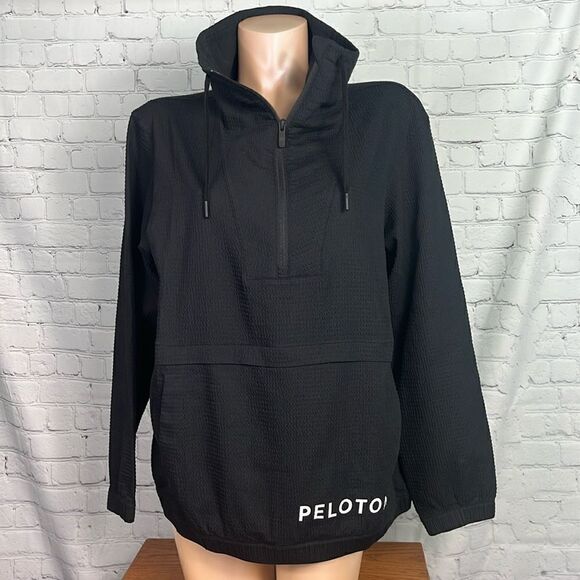 LuLuLemon/Peloton, Black, Lightweight Seersucker Sweatshirt, Size 12 - Picture 1 of 8